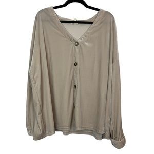 Como Blu Stitch Fix Cream Ribbed Button Down Cardigan Size 3X Women